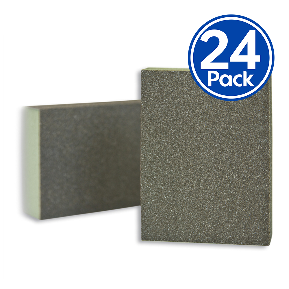 3M 03802 Standard Sanding Sponge 100mm x 68mm x 26mm Medium x 24 Pack Box