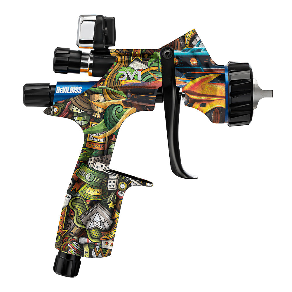 DeVILBISS Limited Edition DV1-B+ Digital Gambler Spray Gun & Cup Kit 1.3mm DV1-C-BAR-13WRD-B