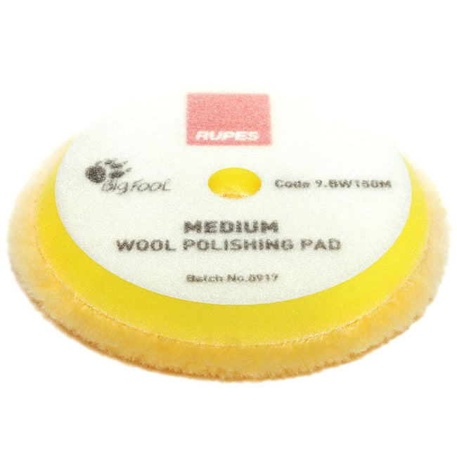 RUPES Bigfoot 130mm / 145mm Medium Wool Yellow Polishing Pad 9.BW150M