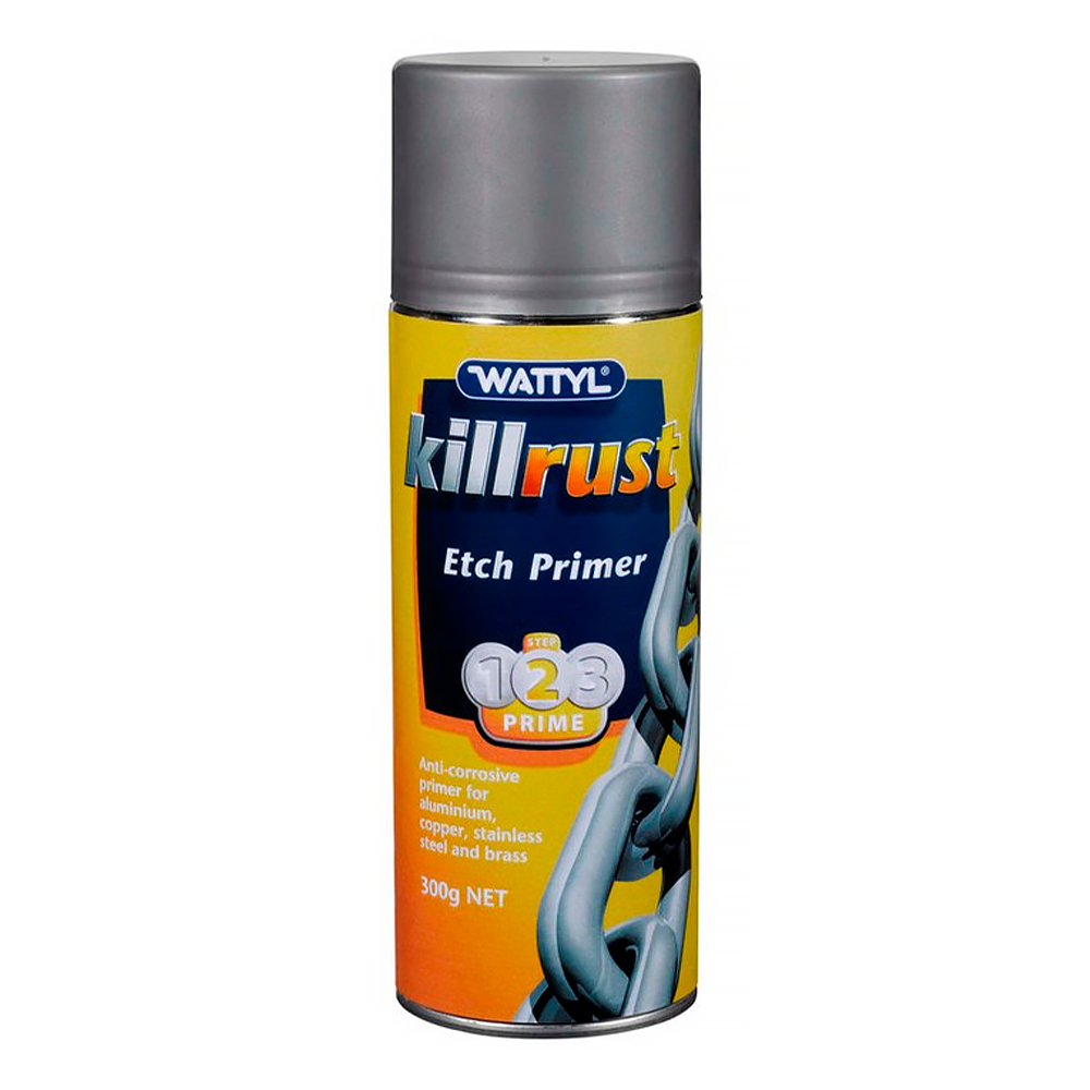 WATTYL Killrust Etch Primer Fast Drying Grey Aerosol 300g Anti Corrosive Epoxy