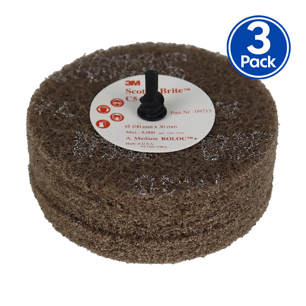 3M Scotch-Brite C5-ZR Roloc Quick Change Disc Medium 100mm x 30mm 3 Pack