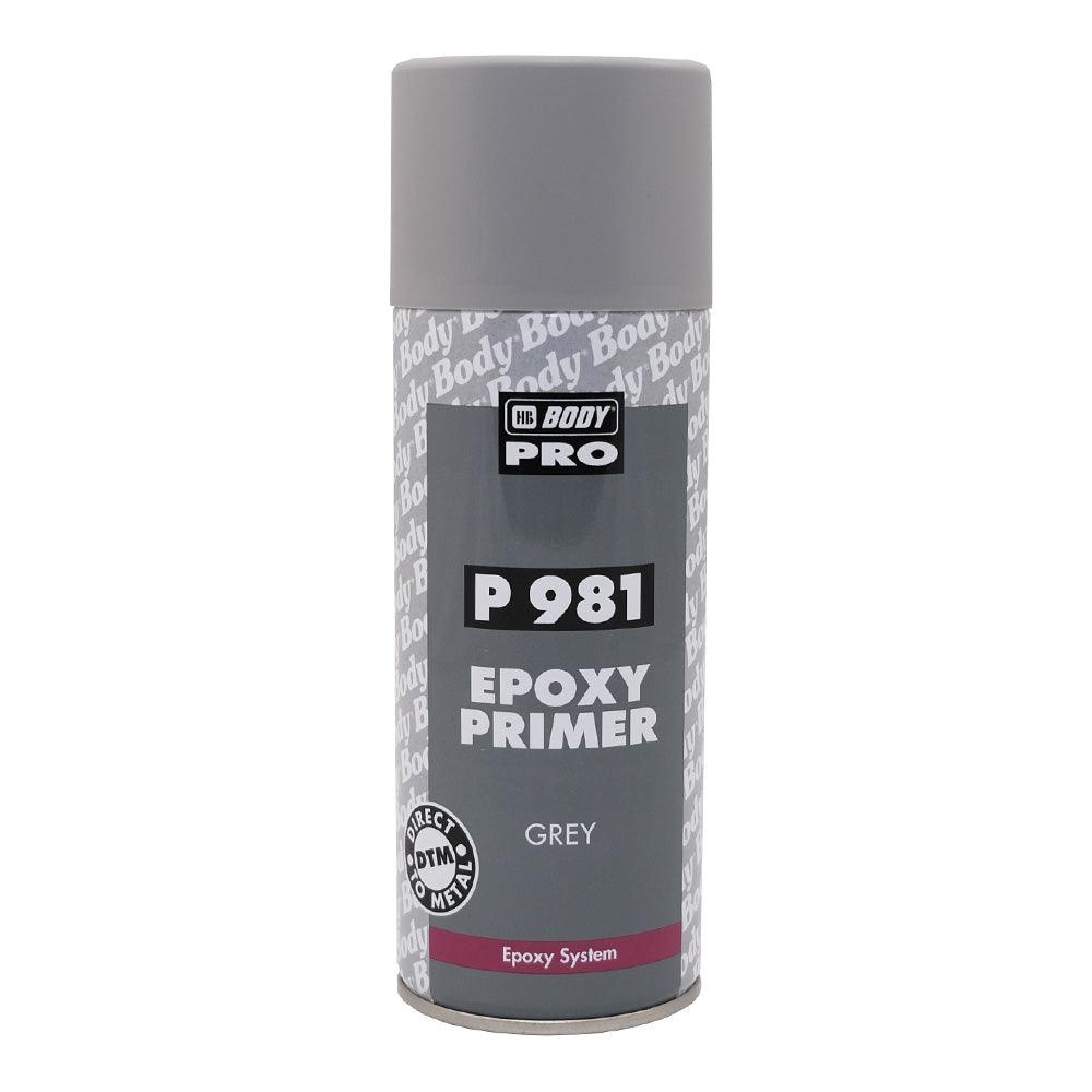 HB BODY 981 1K Epoxy Primer Aerosol 400ml Grey Automotive Metal