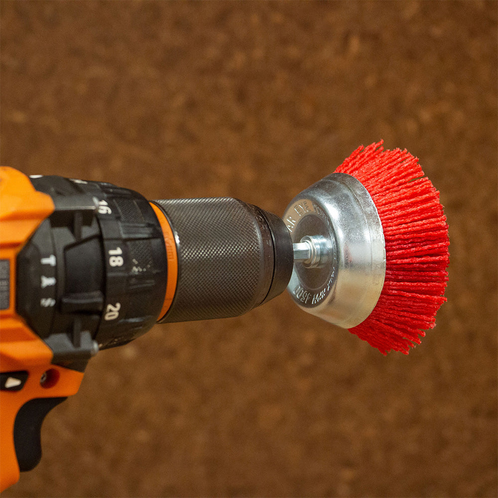 JOSCO 75mm Abrasive Nylon Cup Brush Drill Attachment