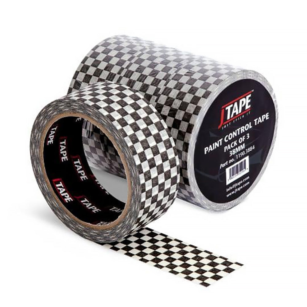 J TAPE Paint Control Tape 38mm Checkered Masking Tape x 3 Pack