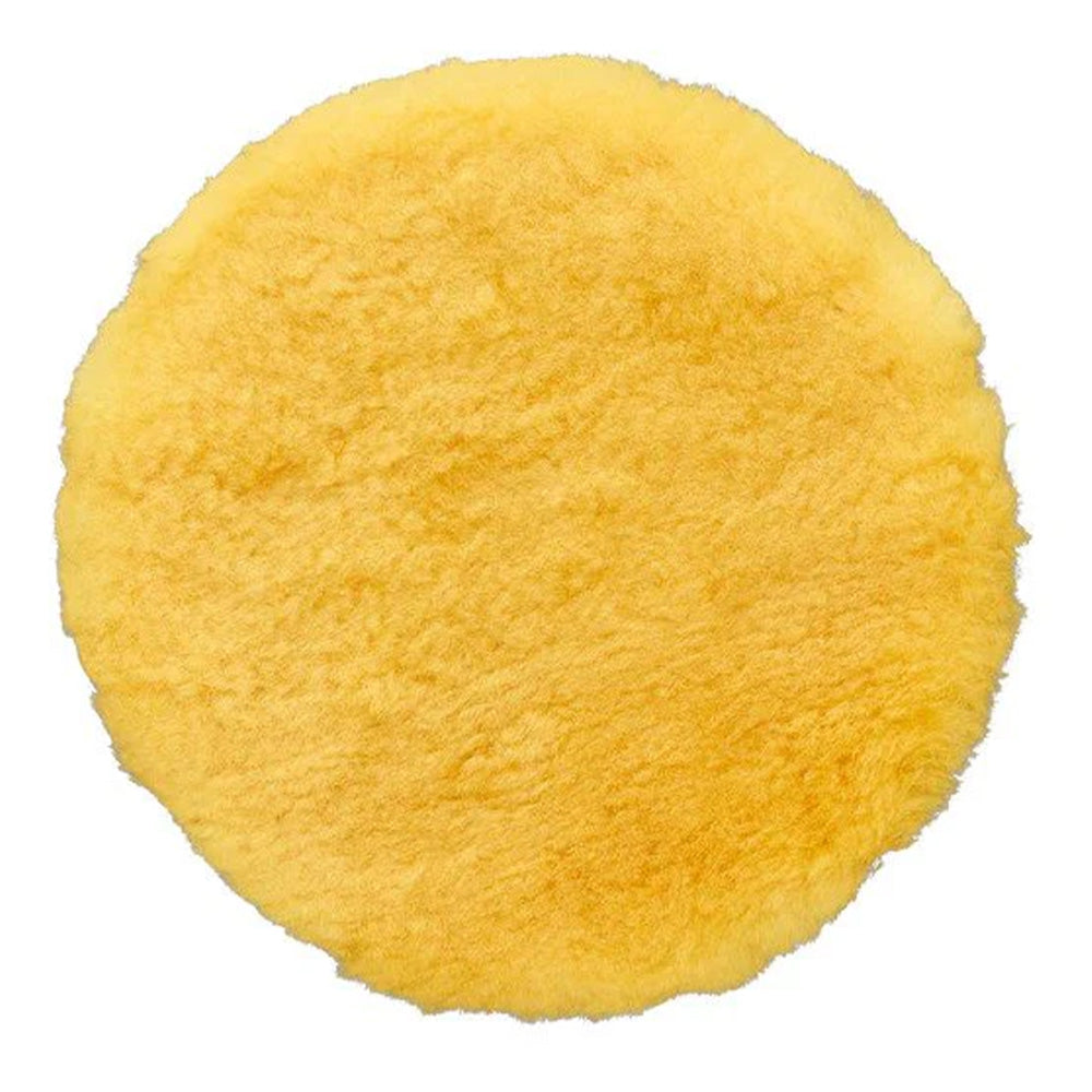 3D X-tra Cut Yellow Wool Cutting Pad 8" Hook & Loop Rotary Genuine Lambswool