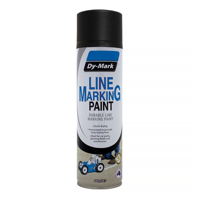 DY-MARK Heavy Duty Line Marking Spray Paint Matt Black 500g Aerosol