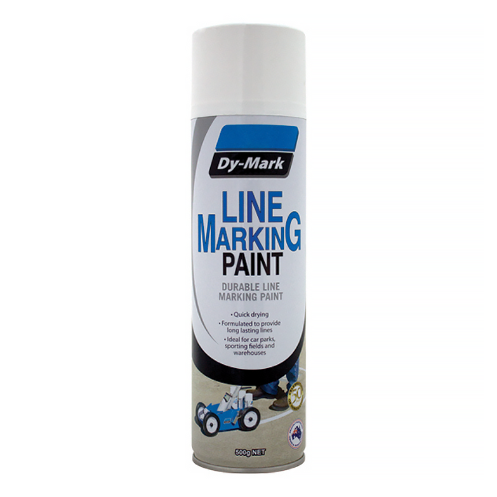 DY-MARK Line Marking Spray Paint White 500g Aerosol Acrylic x 12 Pack Box