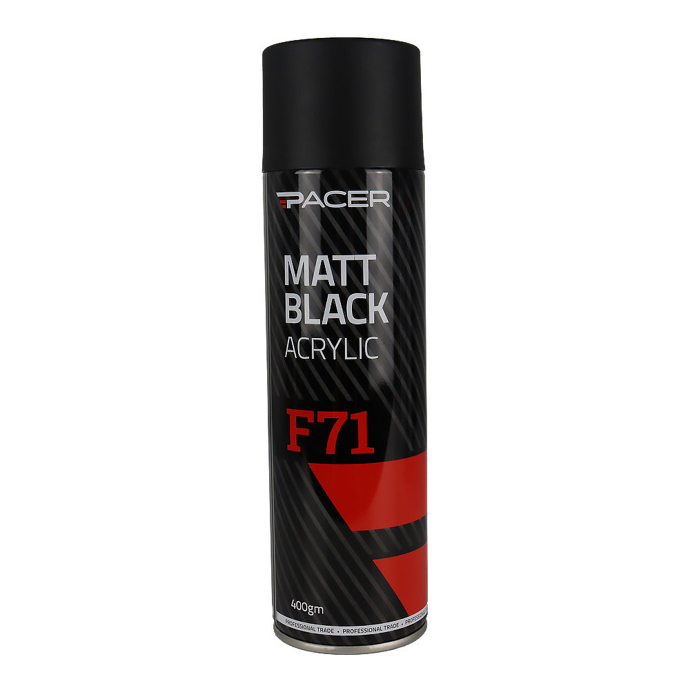 PACER F71 Matt Black Acrylic 400gm Automotive Spray Paint Durable Finish