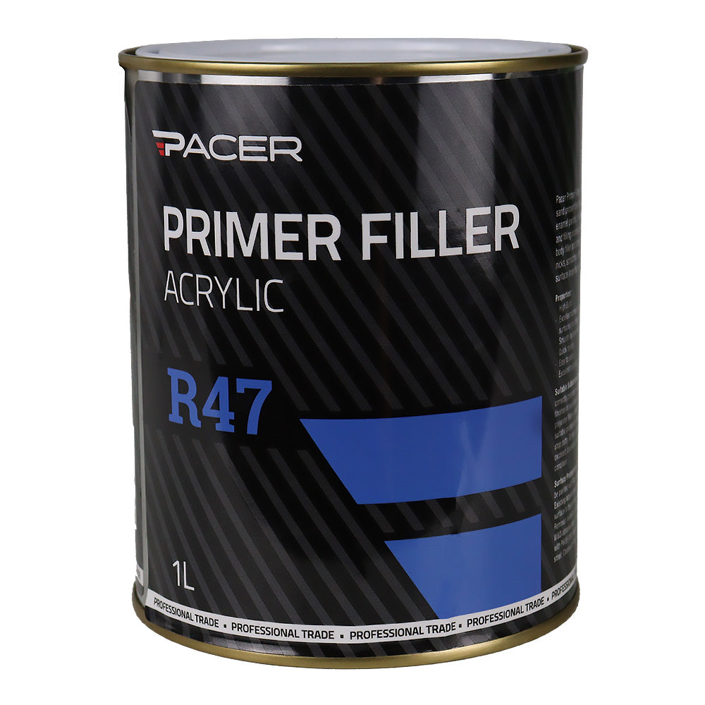 PACER R47 Primer Filler Acrylic 1L Grey High Build Automotive Primer