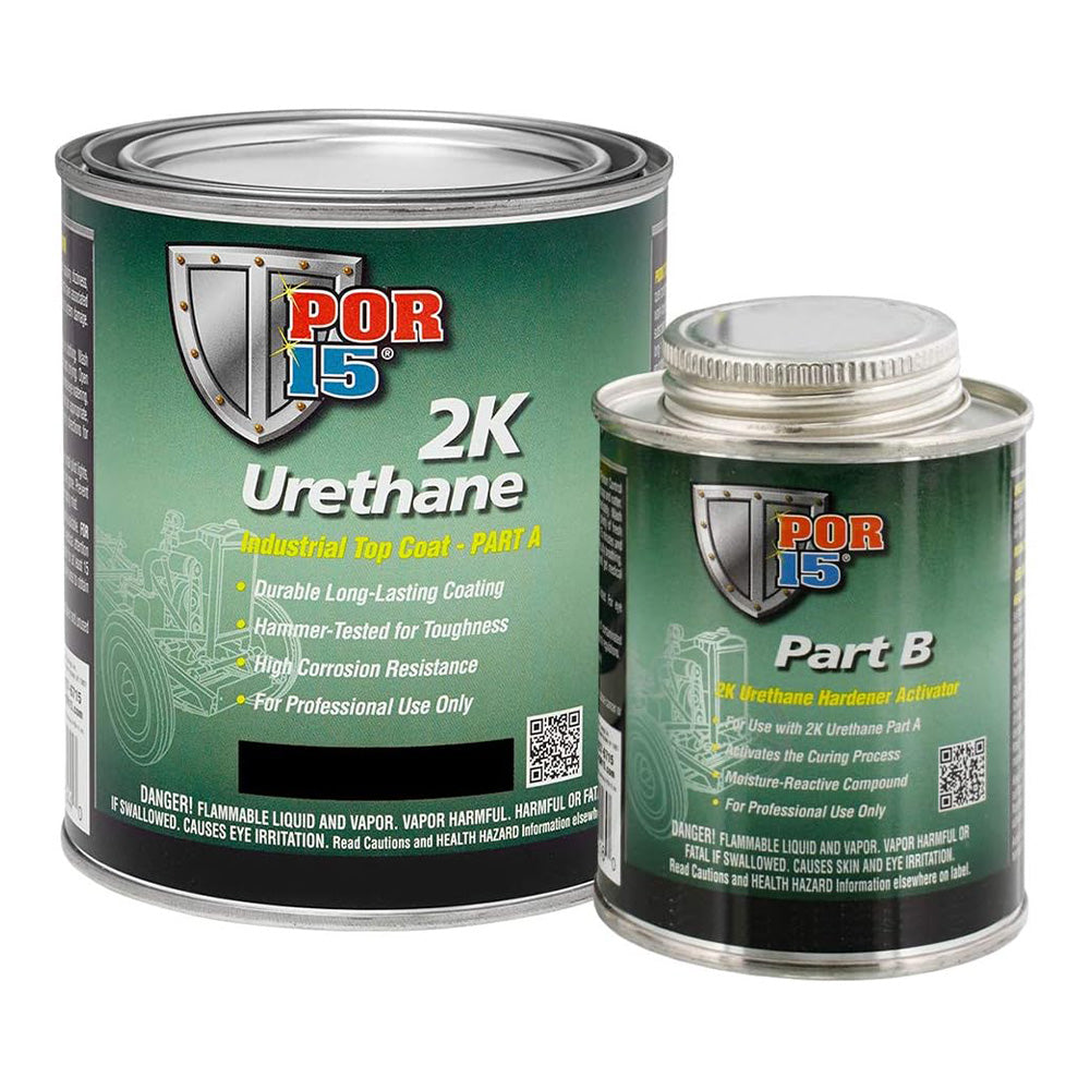 POR15 2K Urethane 946ml Gloss Black Two Part Industrial Top Coat Paint