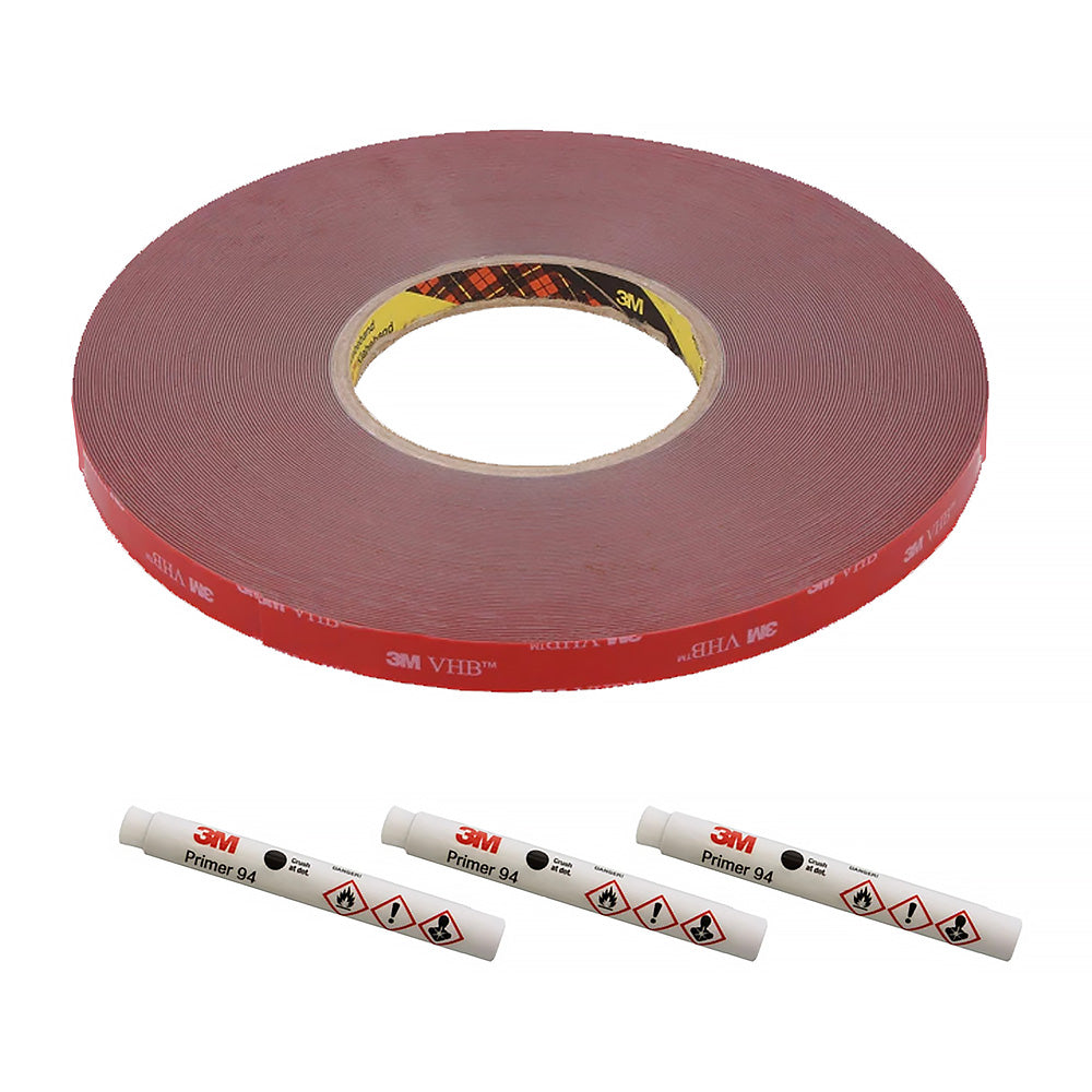 3M PT1100 Acrylic Plus Foam Tape Includes 94 Primer 12mm x 16.5m 1.14mm Thick