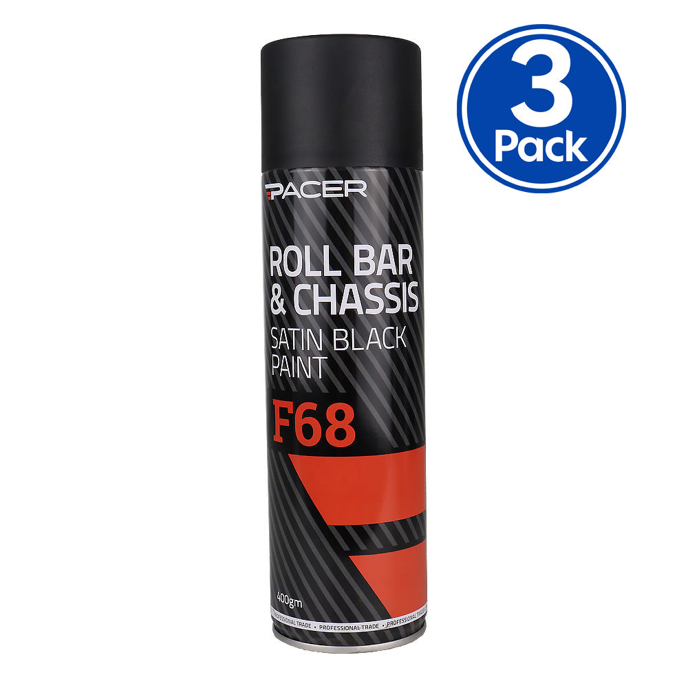 PACER Roll Bar & Chassis Satin Black 400gm Protective Coating Spray x3