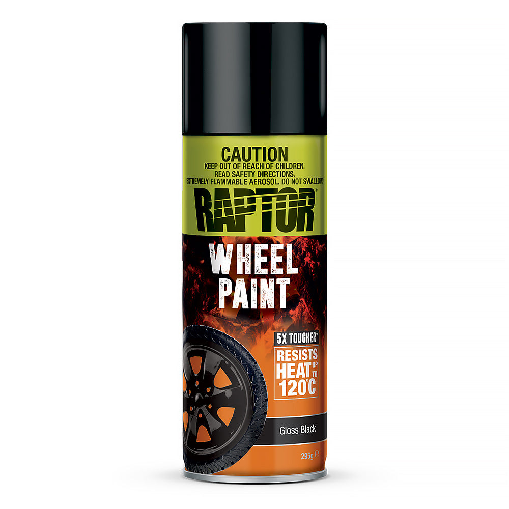 U-POL Raptor High Temp Wheel & Rim Spray Paint Aerosol 295g Gloss Black