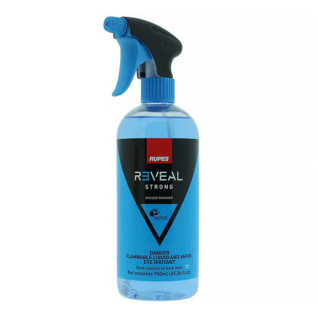 RUPES Reveal Strong Residue Remover 750ml Spray & Blue Microfibre Cloth Kit