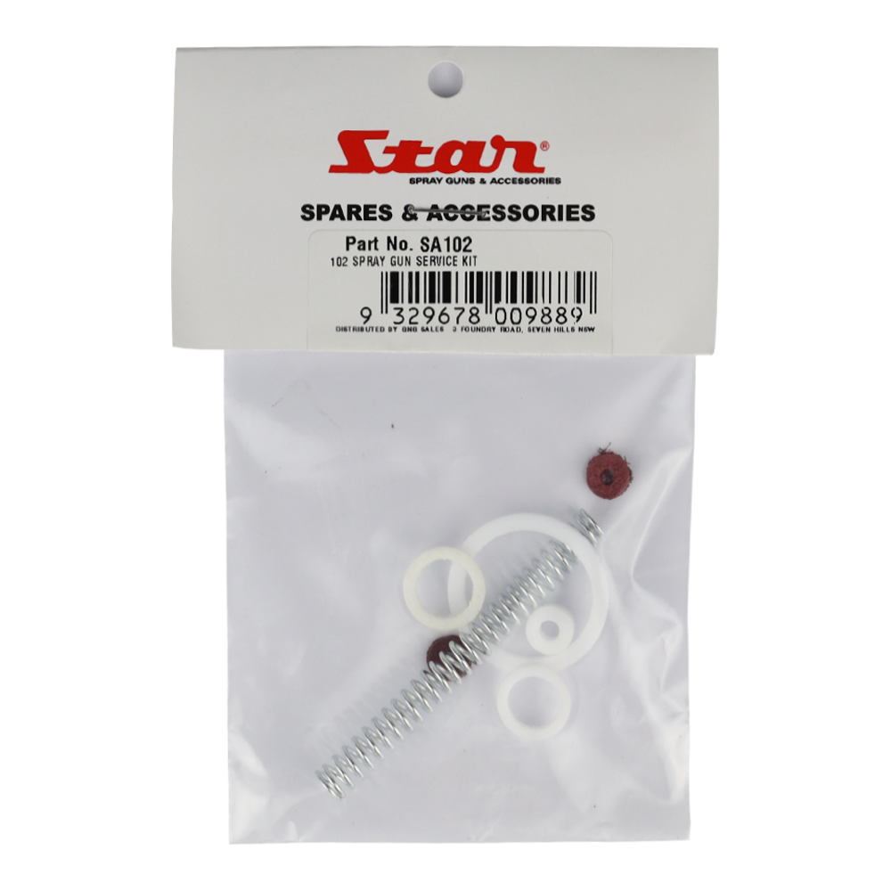 STAR Spray Gun Service Kit To Suit P102 & P102G Series Guns Part Number SA102