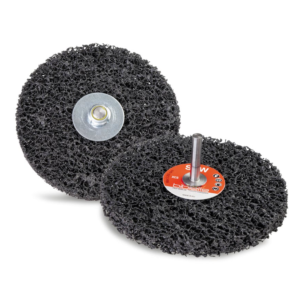 ABRASIFLEX Bibielle 100mm x 13mm x 6mm Abrasive Strip-It Disc With Shaft Black