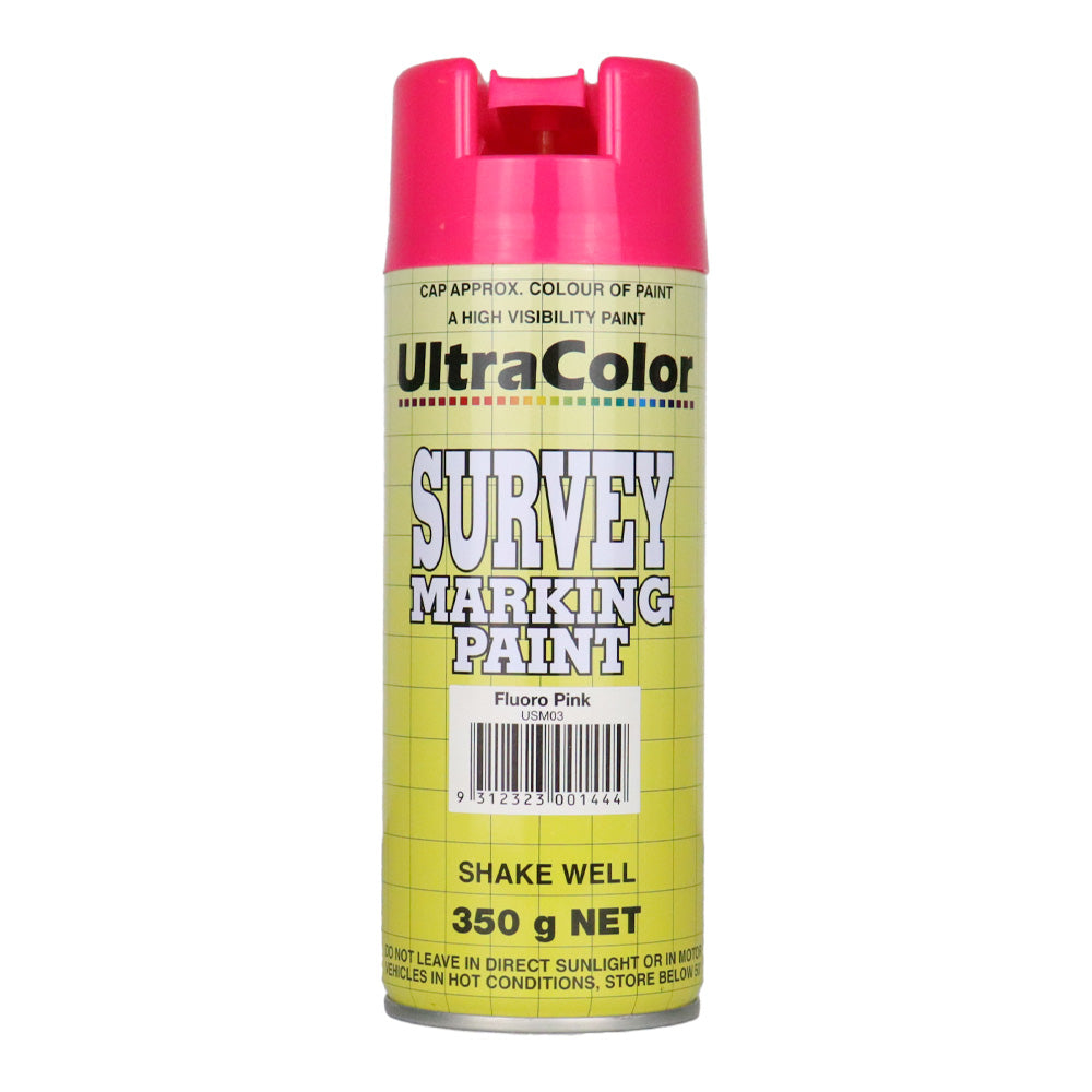 ULTRACOLOR Survey Marking Paint Spot Marker Aerosol Can 350g Fluoro Pink