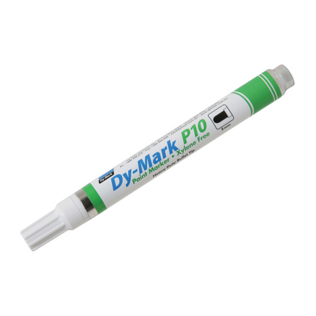 DY-MARK Paint Marker P10 Heavy Duty Bullet Tip White 2mm x 12 Pack
