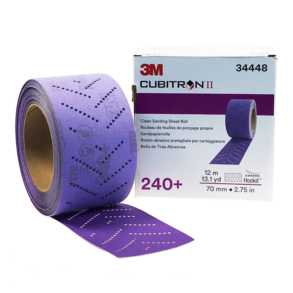 3M 34448 Cubitron II Clean Sanding Sheet Roll 240 Grit 70mm x 12m Hookit