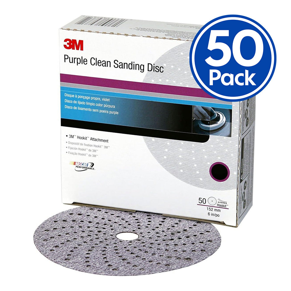 3M 30760 P800 Purple Clean Sanding Hookit Disc 150mm x 50 Pack
