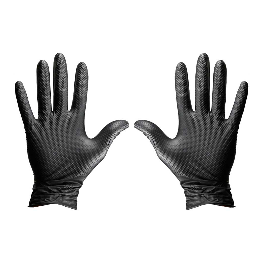 PROVAL Blax HD Heavy Duty Disposable Black Nitrile Gloves x 50 Pack Textured M - XXL