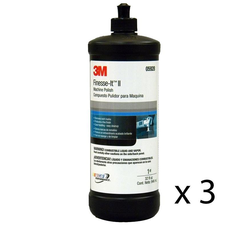 3M Finesse-It II Machine Polish 05928 946ml Cutting Compound Swirl Remover x 3