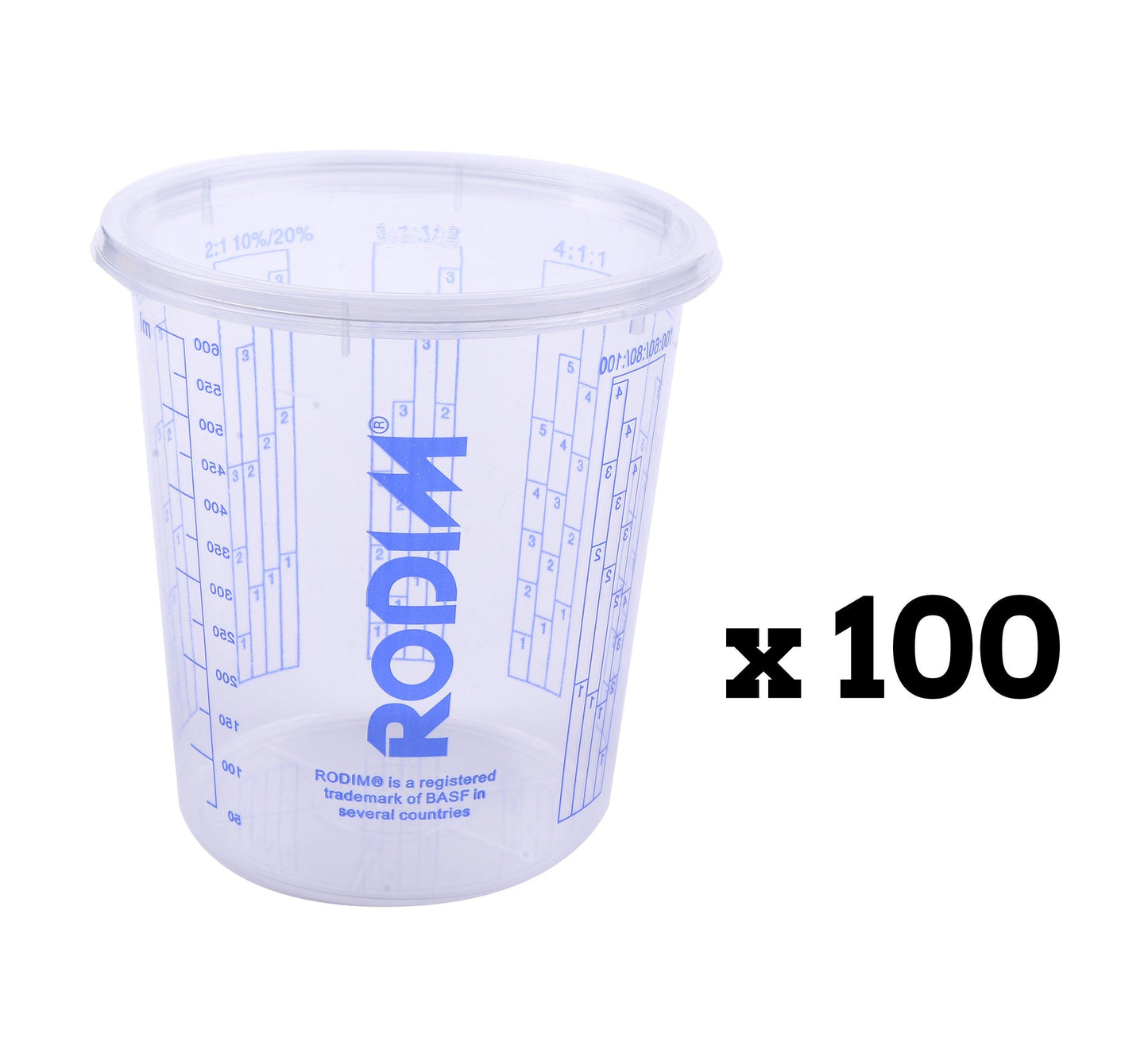 BASF Rodim Calibrated Graduated Paint Mixing Cups 600ml x 100 Glasurit