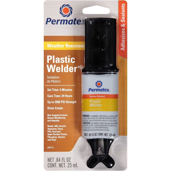 Permatex Weather Resistant Plastic Weld Epoxy 2 Part Syringe 25mL