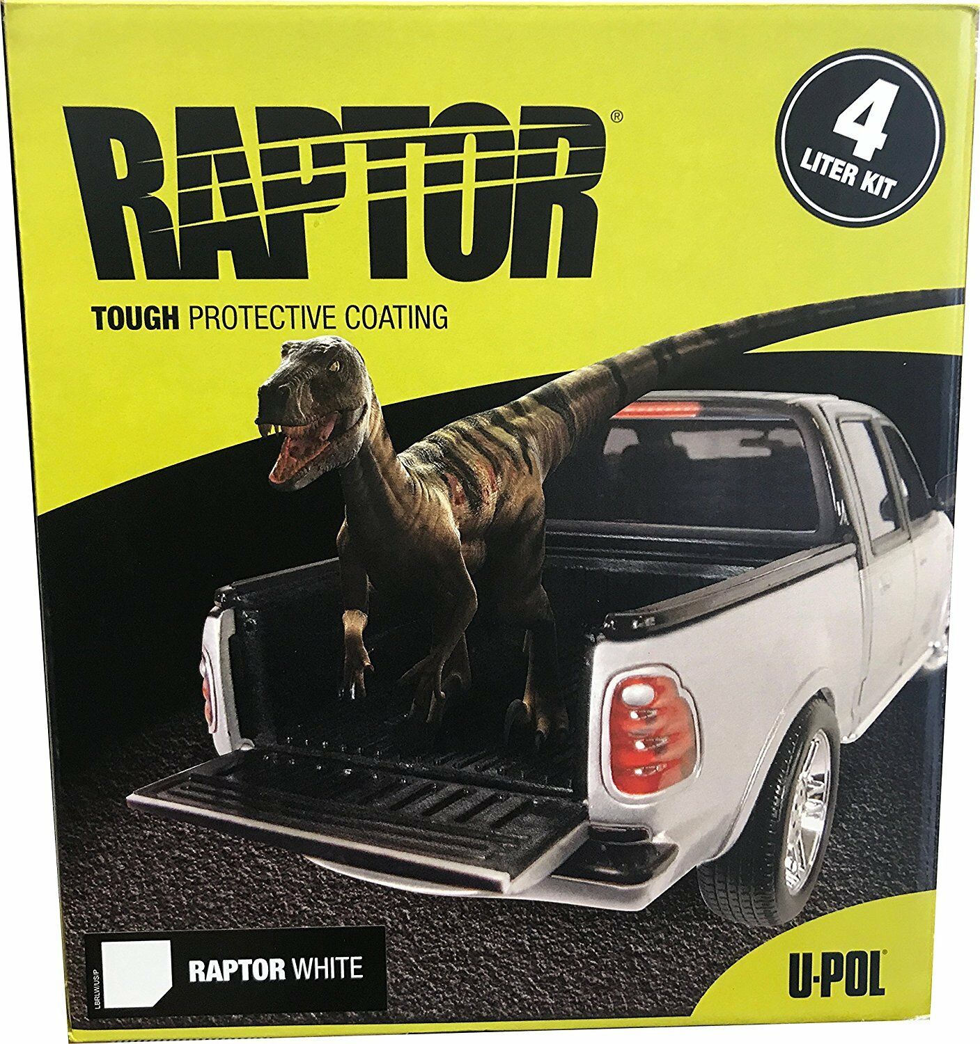 U-Pol Raptor White Tough Protective Coating UV Resistant Tub/Bed Liner Kit 4L