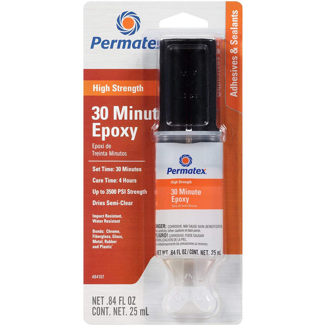 Permatex 2 Part High Strength 30 Minute Epoxy Adhesive Syringe 25mL