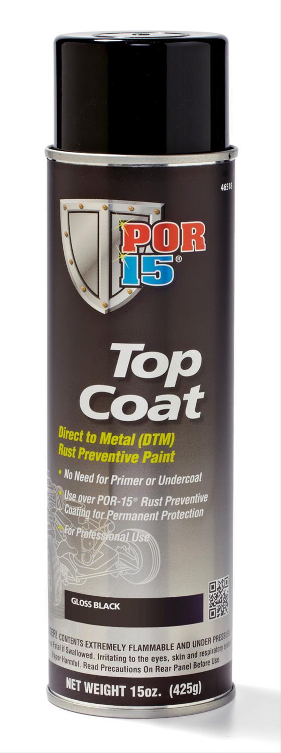 POR-15 Top Coat DTM Direct To Metal Rust Preventive Paint Gloss Black 425g