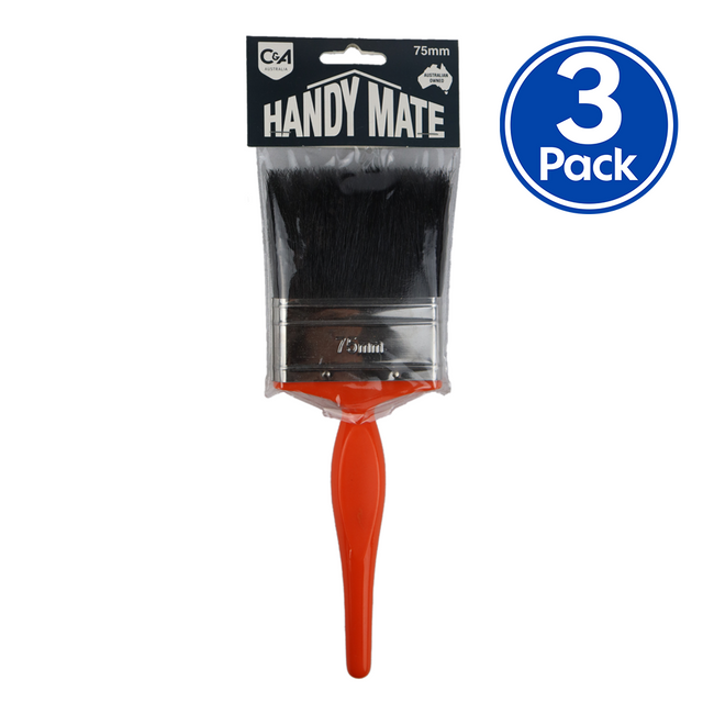 C&A Handy Mate Paint Brush 75mm x 3 Pack Trade Industrial Commercial