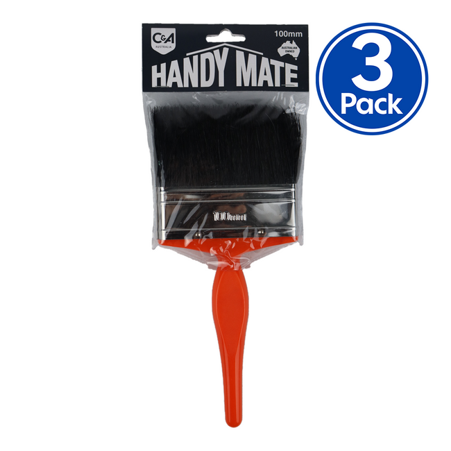 C&A Handy Mate Paint Brush 100mm x 3 Pack Trade Industrial Commercial