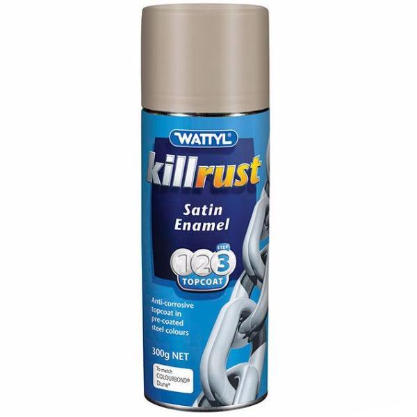 WATTYL Killrust Satin Enamel Spray Paint 300g Aerosol Dune