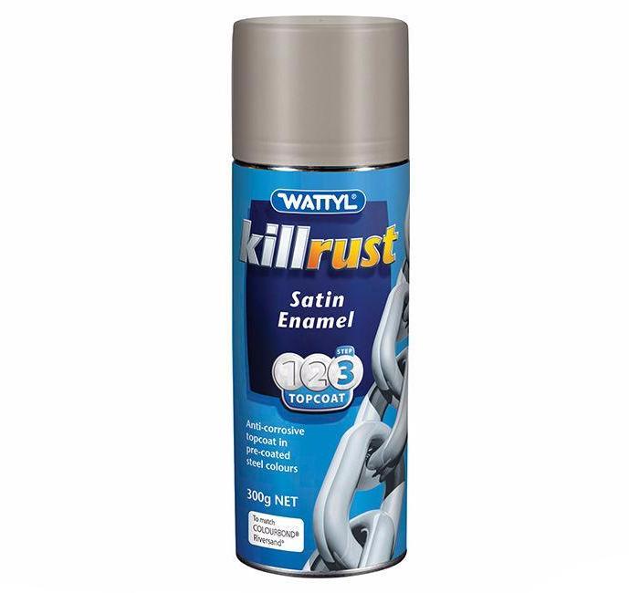 WATTYL Killrust Satin Enamel Spray Paint 300g Aerosol Riversand
