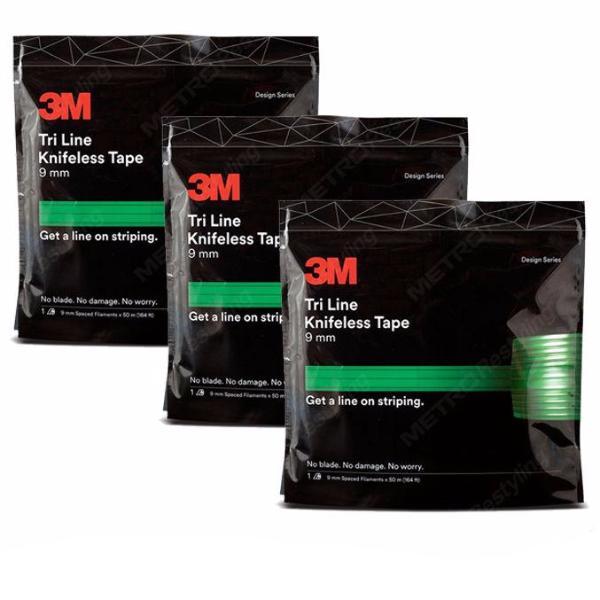 3M Tri Line Knifeless Tape KTS-TL9 Green 9mm x 50m Spaced Filaments x 3 Rolls