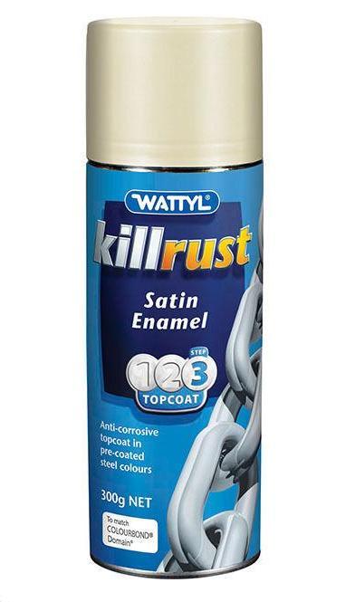 WATTYL Killrust Satin Enamel Spray Paint 300g Aerosol Domain
