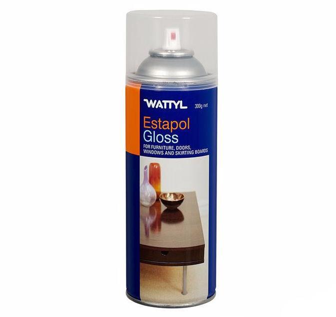 Wattyl Estapol Interior Polyurethane Spray Aerosol 300g Gloss Varnish Furniture