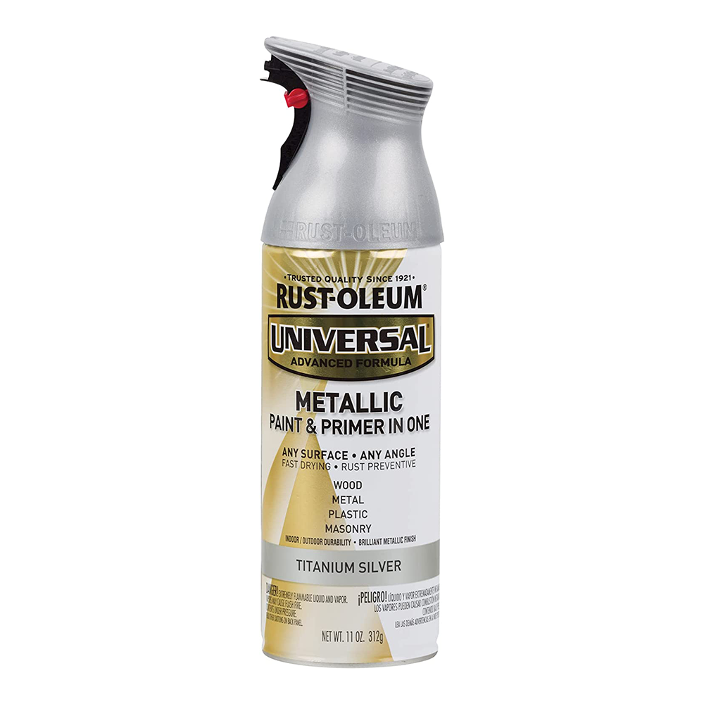 RUST-OLEUM Universal Metallic Spray Paint Primer 312g Titanium Silver Aerosol