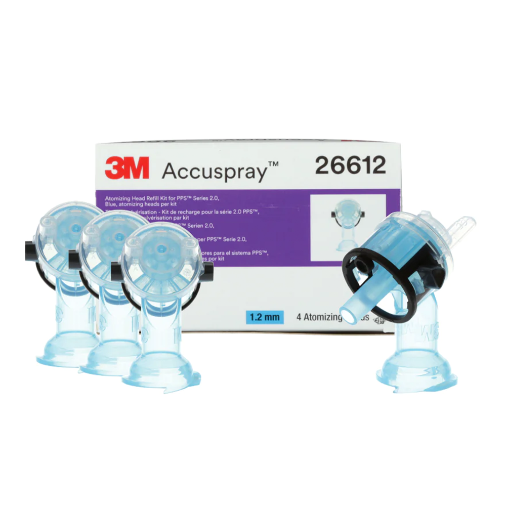 3M 26612 Accuspray Atomizing Head Refill Kit 1.2mm 4 Pack Spray Paint Boat Car