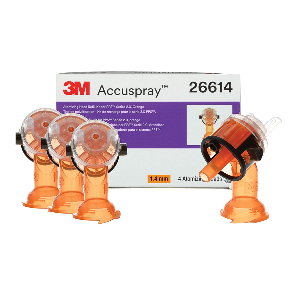 3M 26614 Accuspray Atomizing Head Refill Kit 1.4mm 4 Pack Spray Paint Boat Car