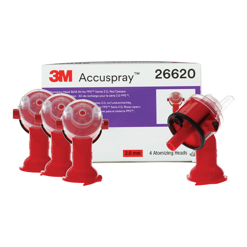 3M 26620 Accuspray Atomizing Head Refill Kit 2.0mm 4 Pack Spray Paint Boat Car