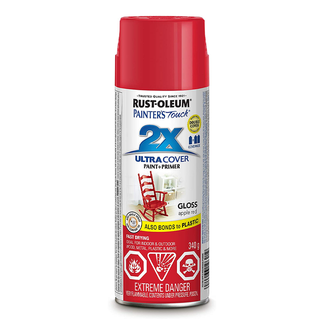 RUST-OLEUM 2X Gloss Paint & Primer Spray Paint 340g Apple Red