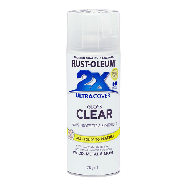 RUST-OLEUM 2X Ultra Cover Gloss Paint & Primer Spray Paint 298g Clear