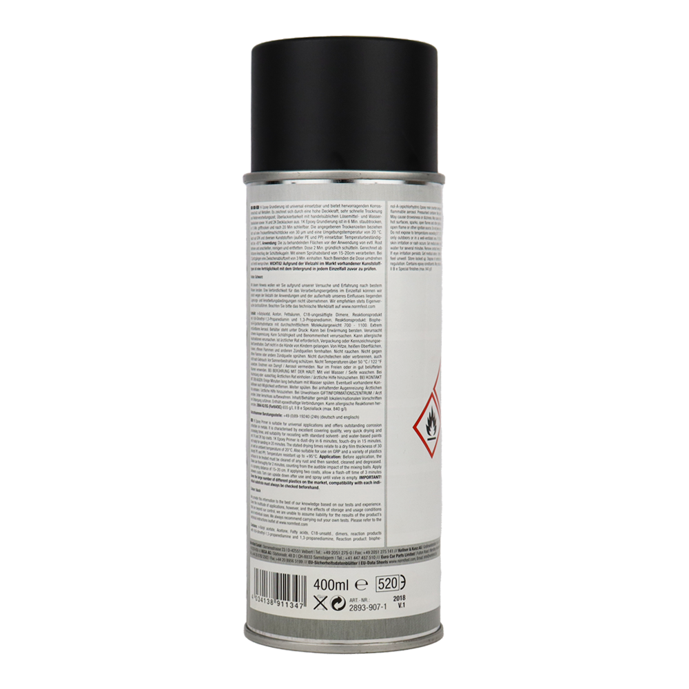 NORMFEST 1K Epoxy Filler One-Component Primer Filler Aerosol 400ml Black