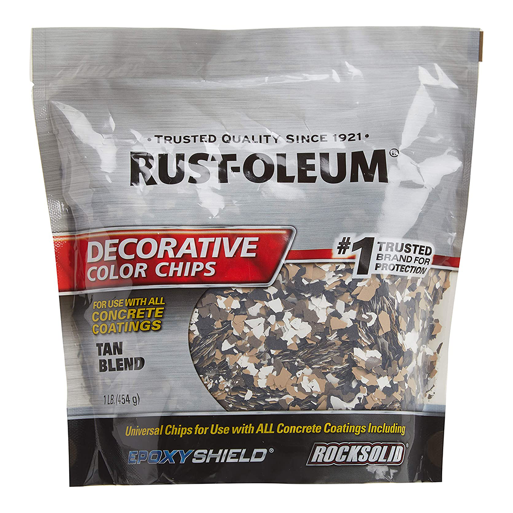 Rustoleum Decorative Colour Chips 454g Tan Epoxyshield Rocksolid Concrete Coating
