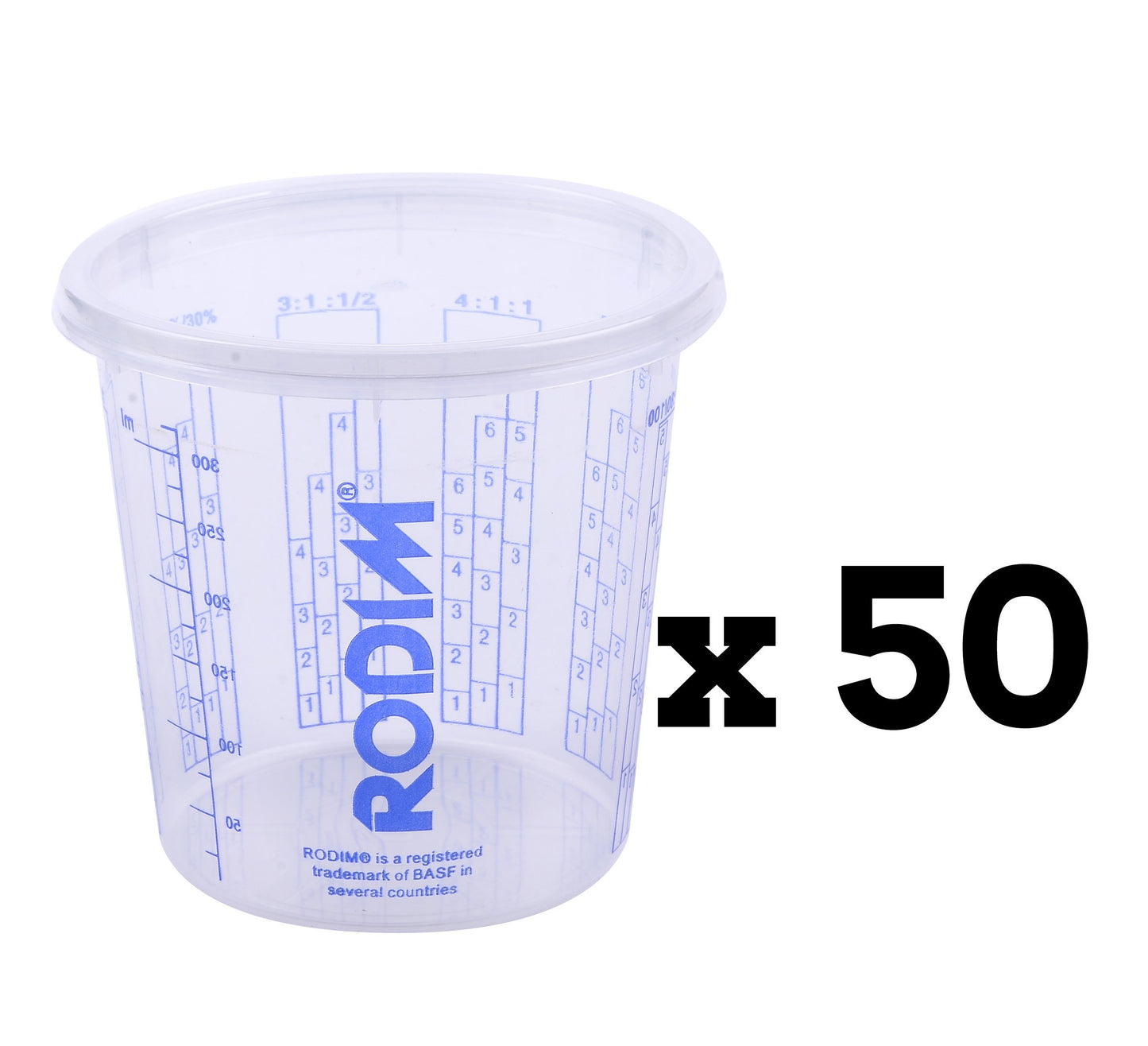 BASF Rodim Calibrated Graduated Automotive Paint Mixing Cups 400ml x 50 Glasurit