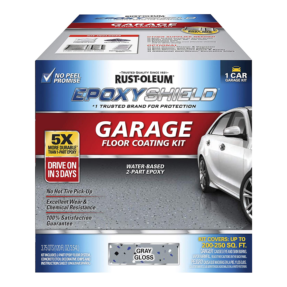 Rustoleum Epoxyshield Garage Floor Coating 3.55L Kit Gloss Grey Concrete Sealer