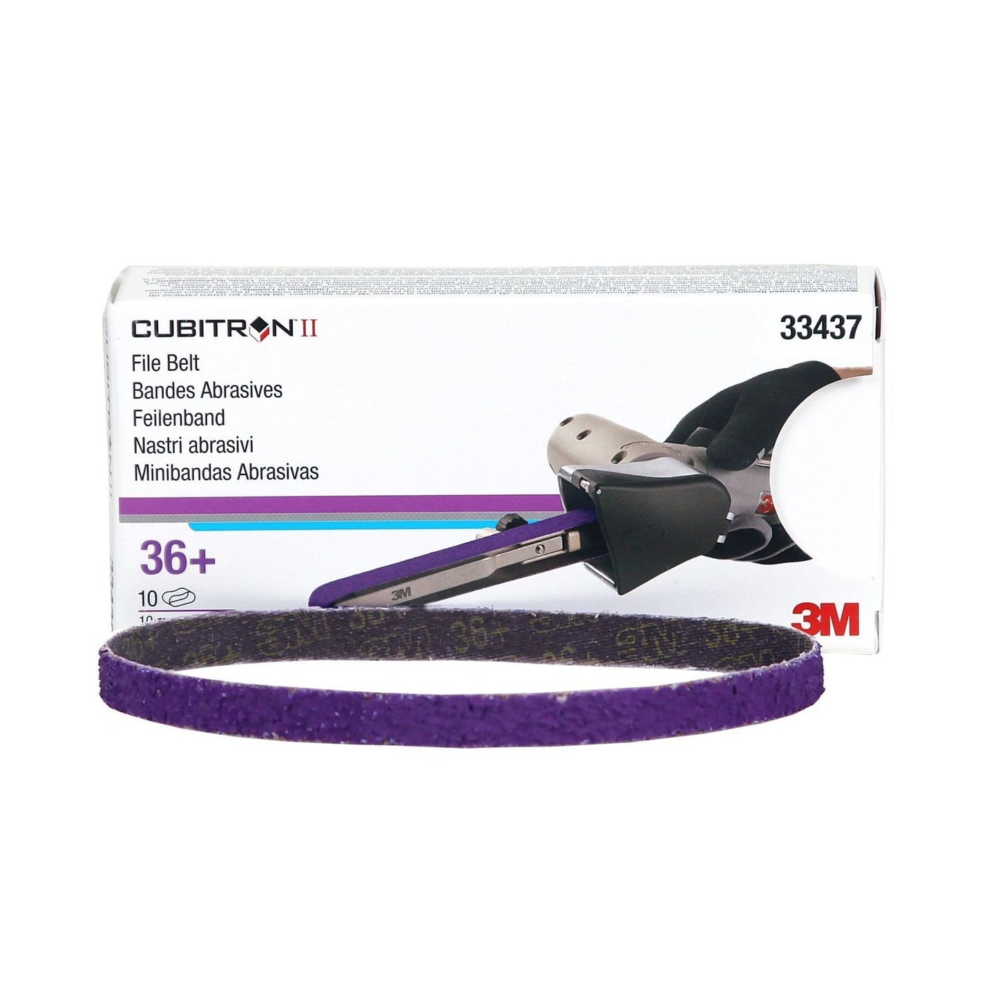 3M Cubitron II File Belt 10mm x 330mm 3/8 in X 13 in 80+ grade 33440 10 Pack