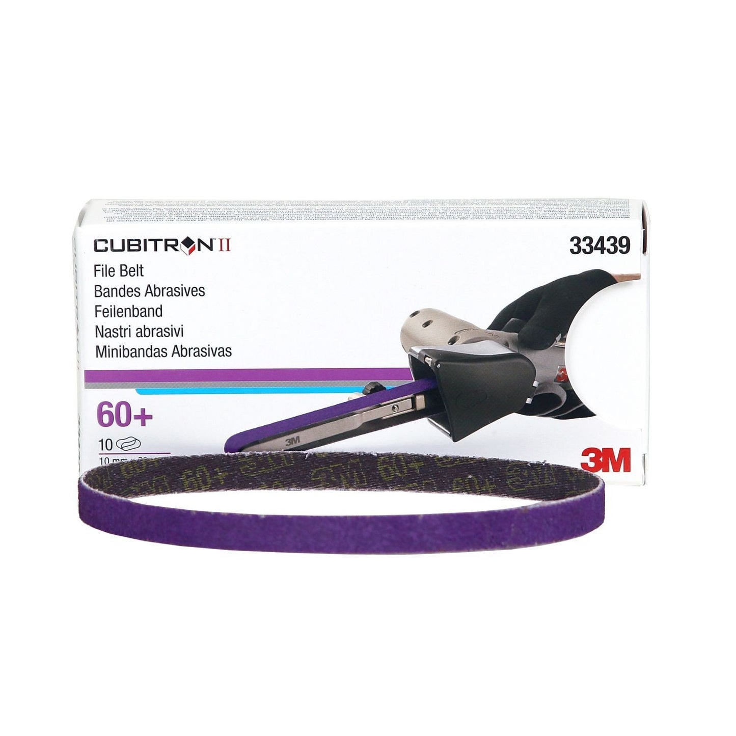 3M Cubitron II File Belt 10mm x 330mm 60+ Grade 33439 10 Pack